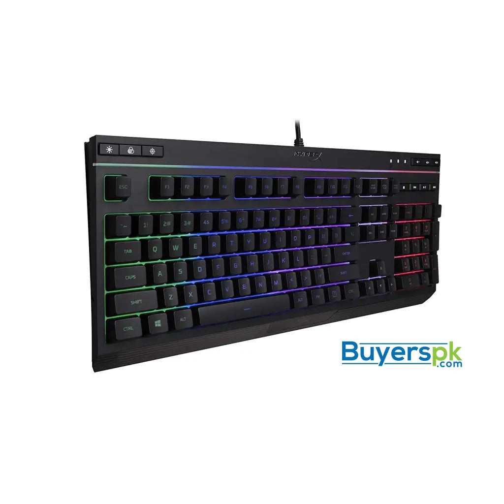 HyperX Alloy Core RGB Membrane Gaming Keyboard Comfortable Quiet Silent Keys with RGB LED Lighting Effects Spill Resistant Dedicated Media HyperX Alloy Core RGB Membrane Gaming Keyboard Comfortable Quiet Silent Keys with RGB LED Lighting Effects Spill Resistant Dedicated Media